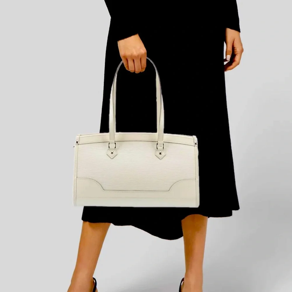 Louis Vuitton Cream Epi Leather Shoulder Tote with Matching Wallet